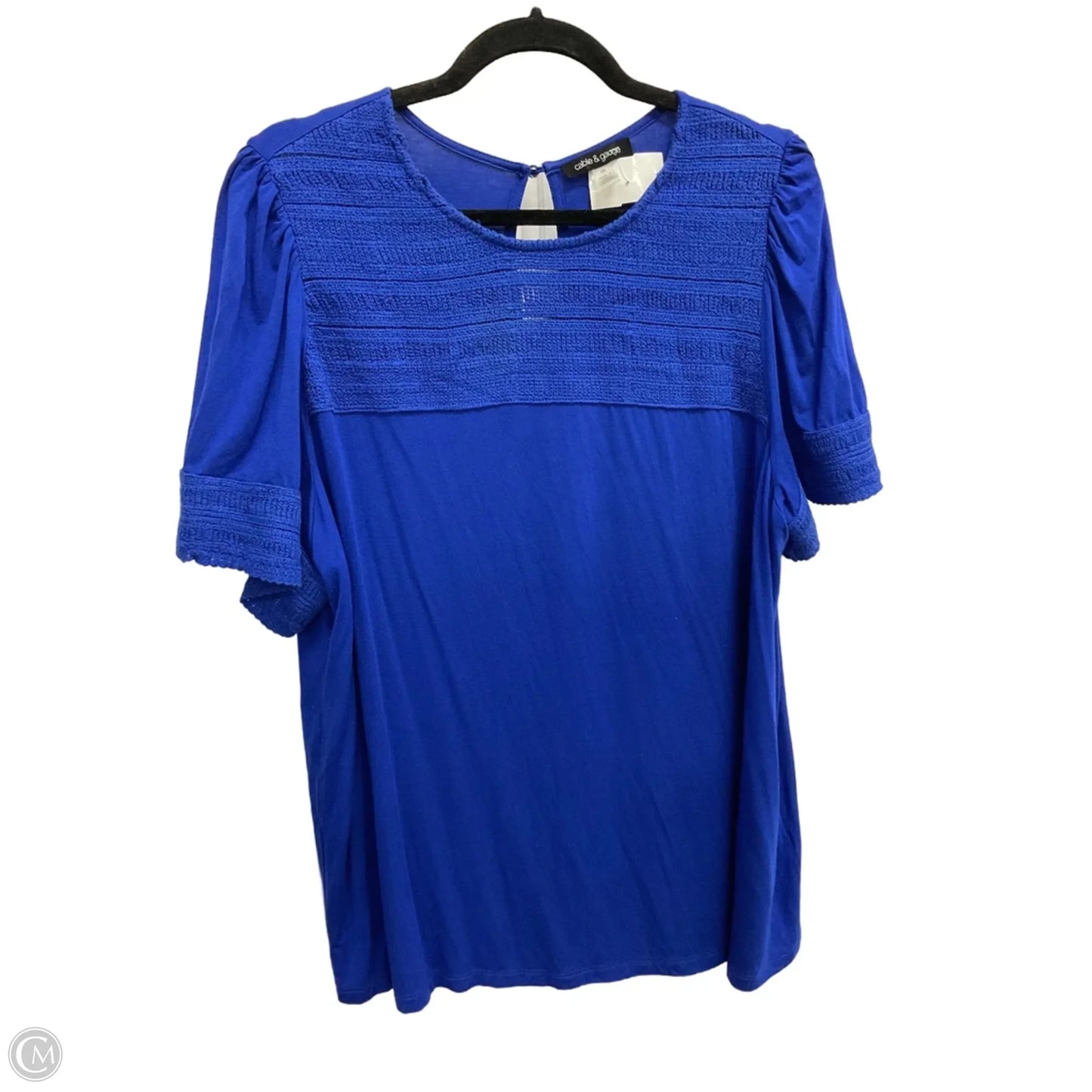 Top Short Sleeve By Cable And Gauge In Blue, Size: 2x