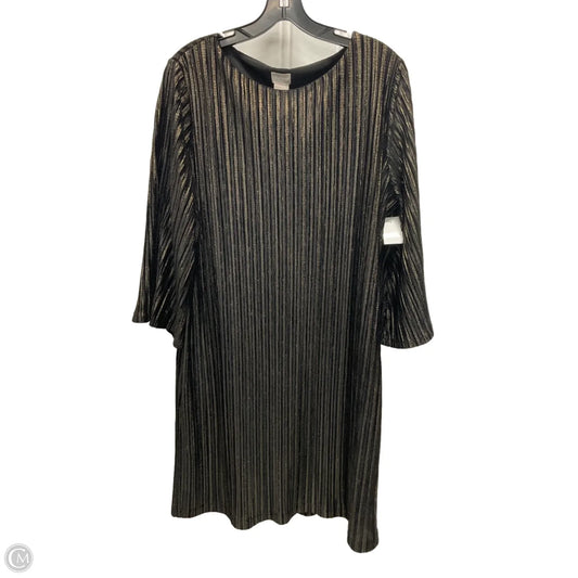 Dress Party Midi By Chicos In Black & Gold, Size: L