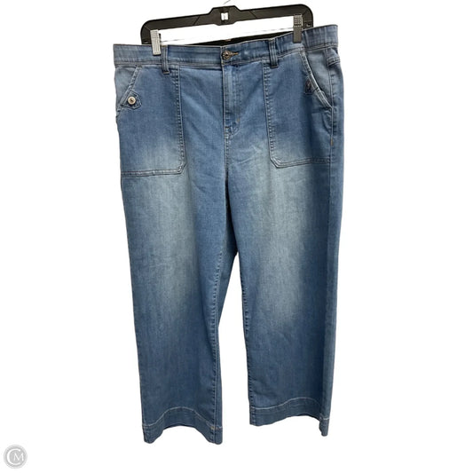 Jeans Wide Leg By Curve Appeal In Blue Denim, Size: 16