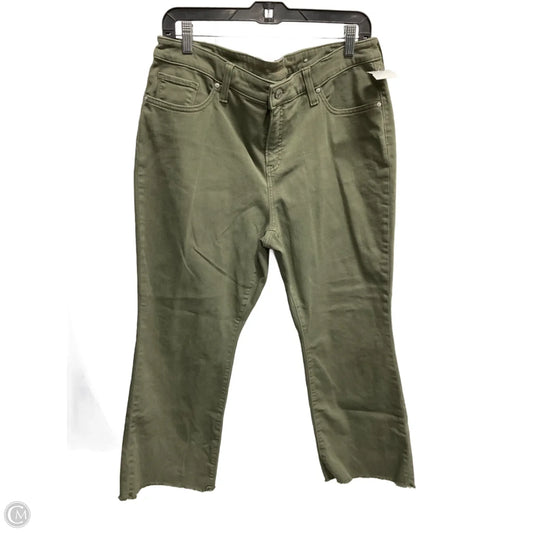 Jeans Flared By Chicos In Green Denim, Size: 12