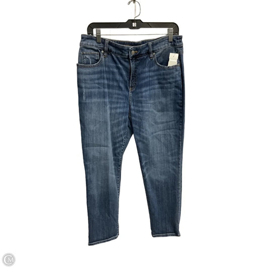 Jeans Straight By Chicos In Blue Denim, Size: 10