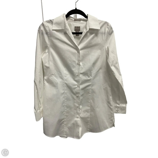 Blouse Long Sleeve By Chicos In White, Size: S