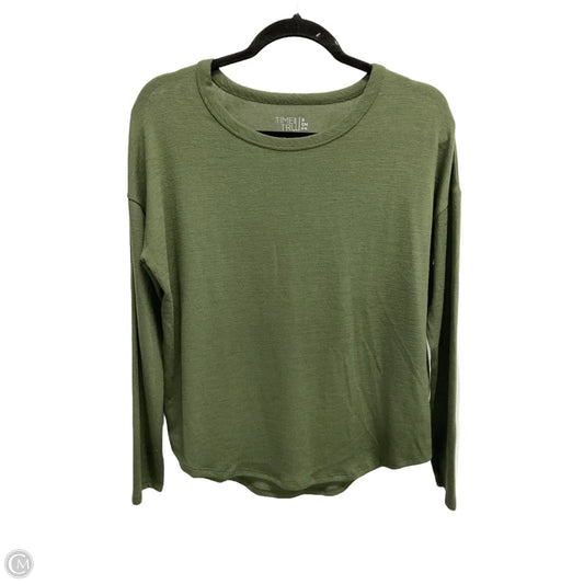 Top Long Sleeve Basic By Time And Tru In Green, Size: S
