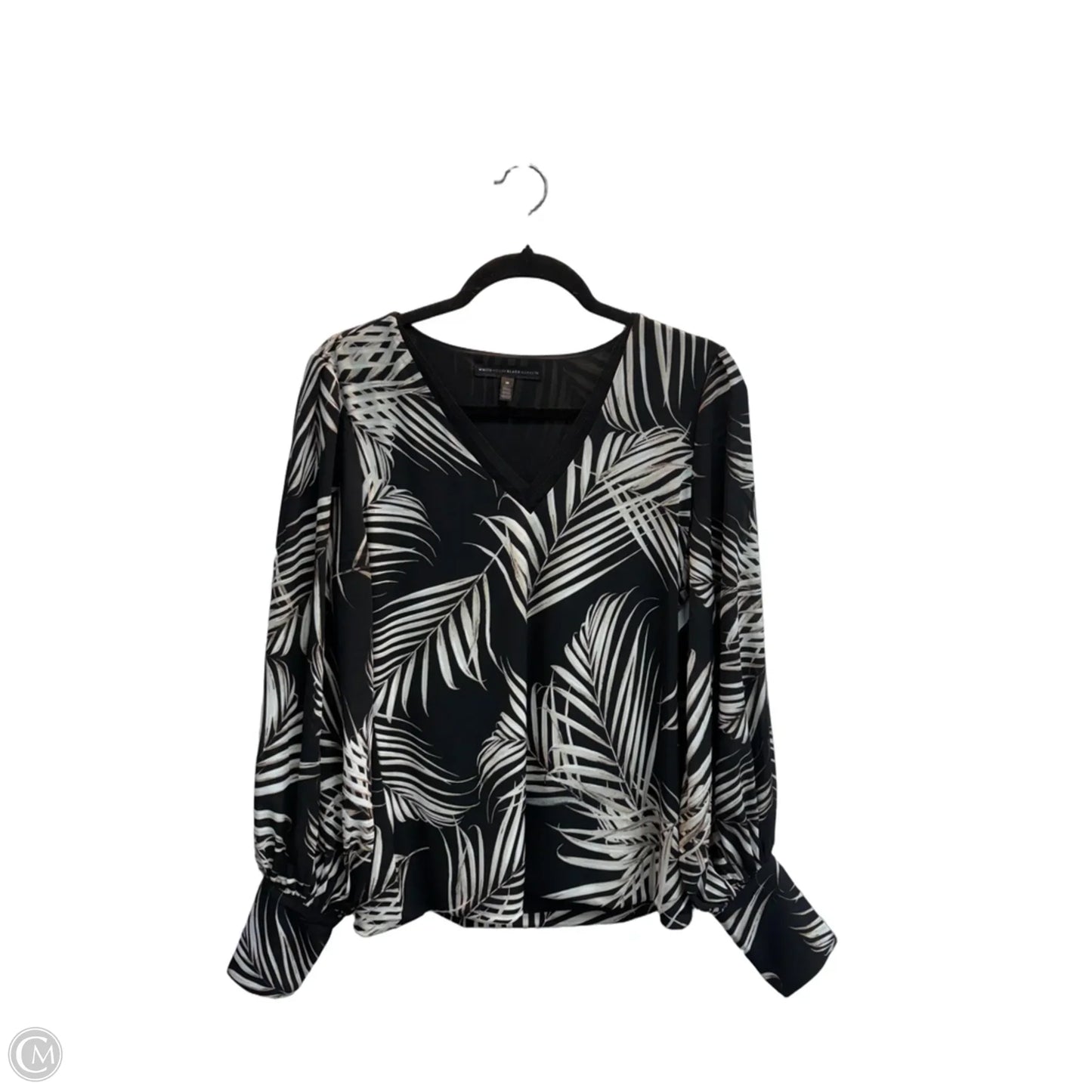 Blouse Long Sleeve By White House Black Market In Black & Tan, Size: M