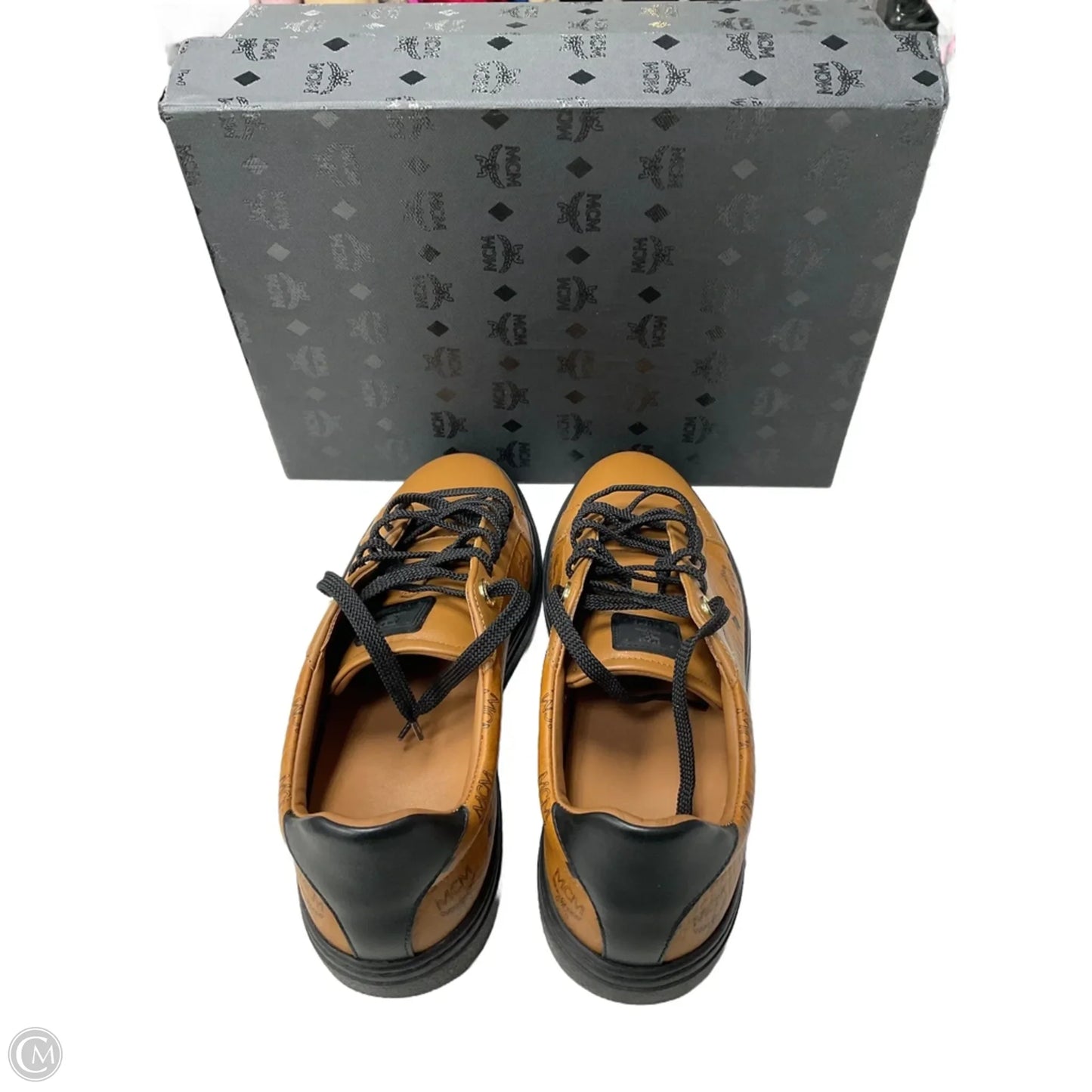 Shoes Luxury Designer By Mcm In Brown, Size: 8.5