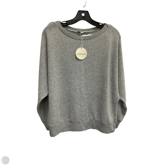 Top Long Sleeve By Chenault In Grey, Size: M
