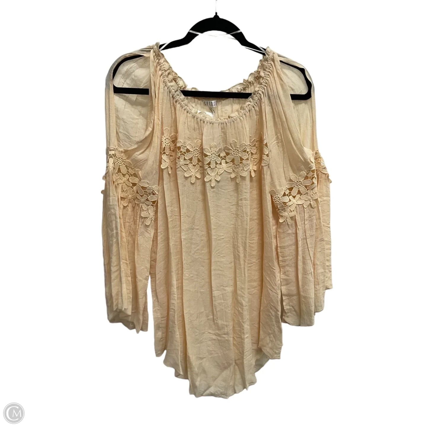 Top 3/4 Sleeve By Spense In Peach, Size: L