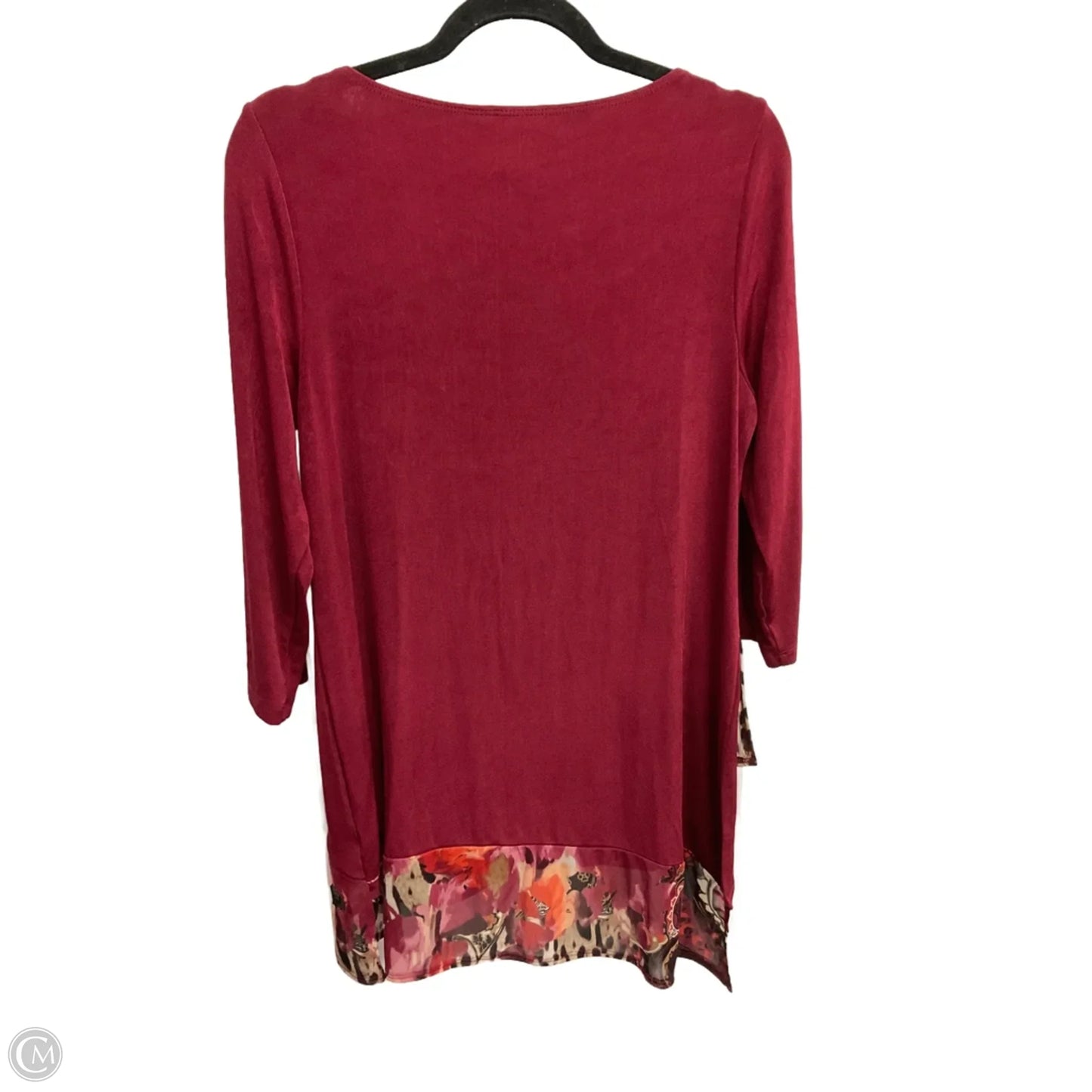 Top 3/4 Sleeve By Chicos In Maroon, Size: M