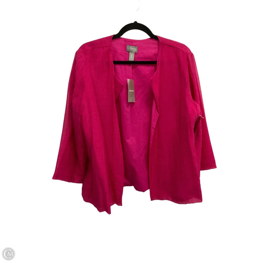 Jacket Shirt By Chicos In Pink, Size: L