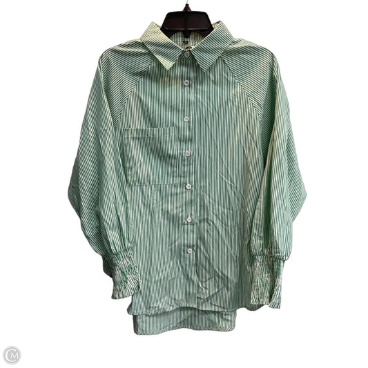 Blouse Long Sleeve By Clothes Mentor In Striped Pattern, Size: M