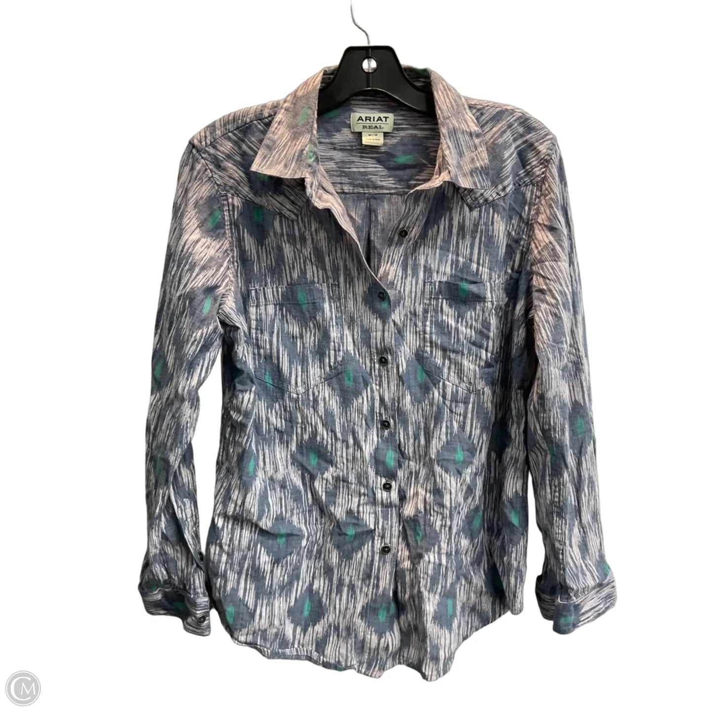 Top Long Sleeve By Ariat In Blue, Size: M