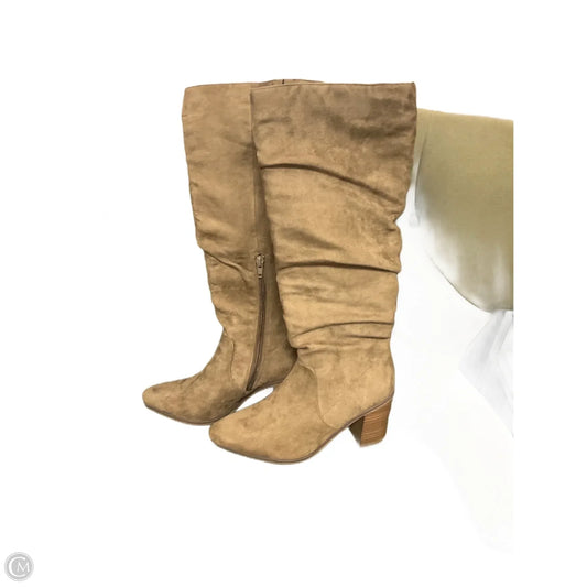 Boots Knee Heels By Universal Thread In Brown, Size: 6.5