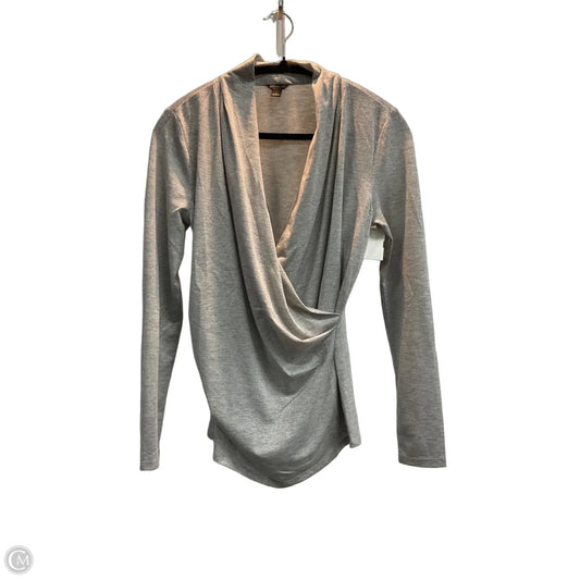 Top Long Sleeve By Ann Taylor In Silver, Size: S