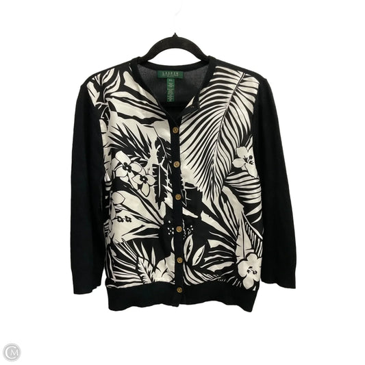 Cardigan By Ralph Lauren In Black & White, Size: Lp