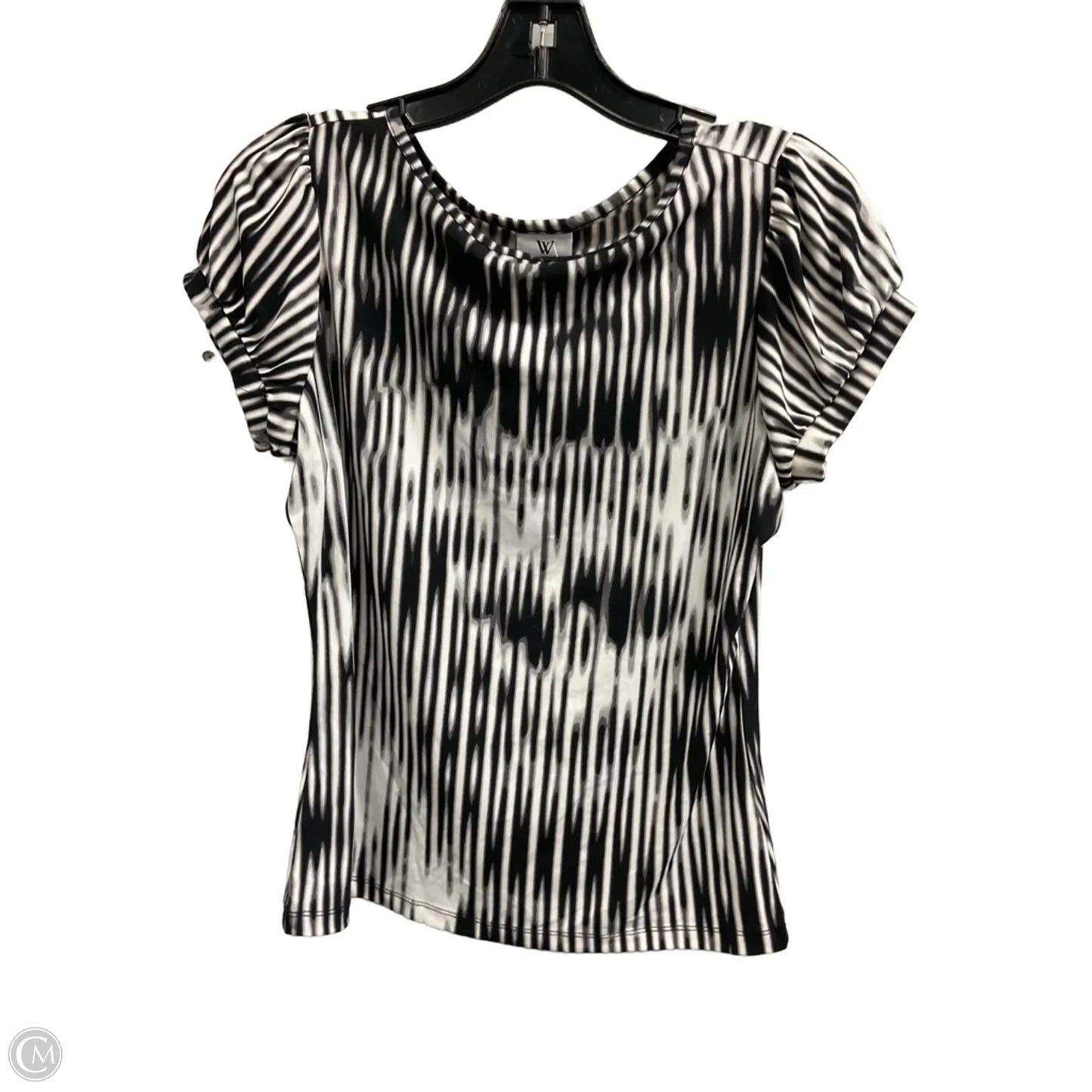 Top Short Sleeve By Worthington In Geometric Pattern, Size: Mp