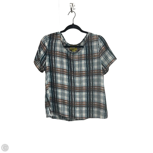 Top Short Sleeve By Maeve In Plaid Pattern, Size: M