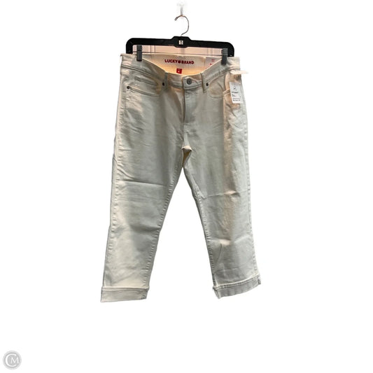 Jeans Cropped By Lucky Brand In White Denim, Size: 10