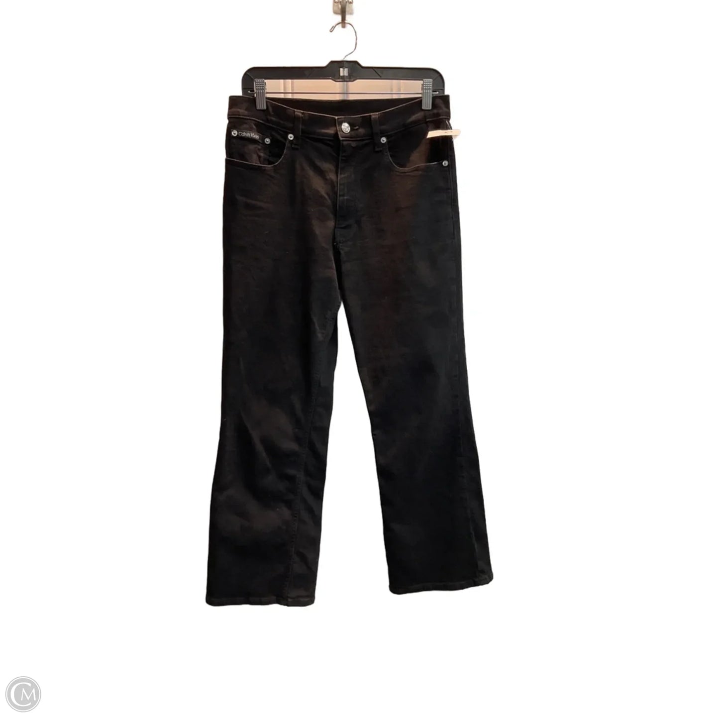 Jeans Straight By Calvin Klein In Black Denim, Size: 8