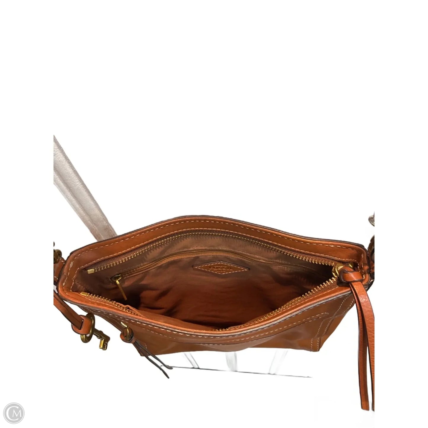 Crossbody Leather By Fossil, Size: Medium