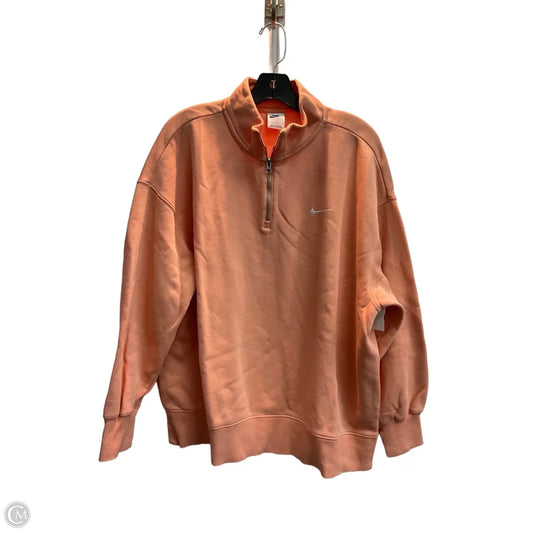 Athletic Sweatshirt Collar By Nike In Orange, Size: L