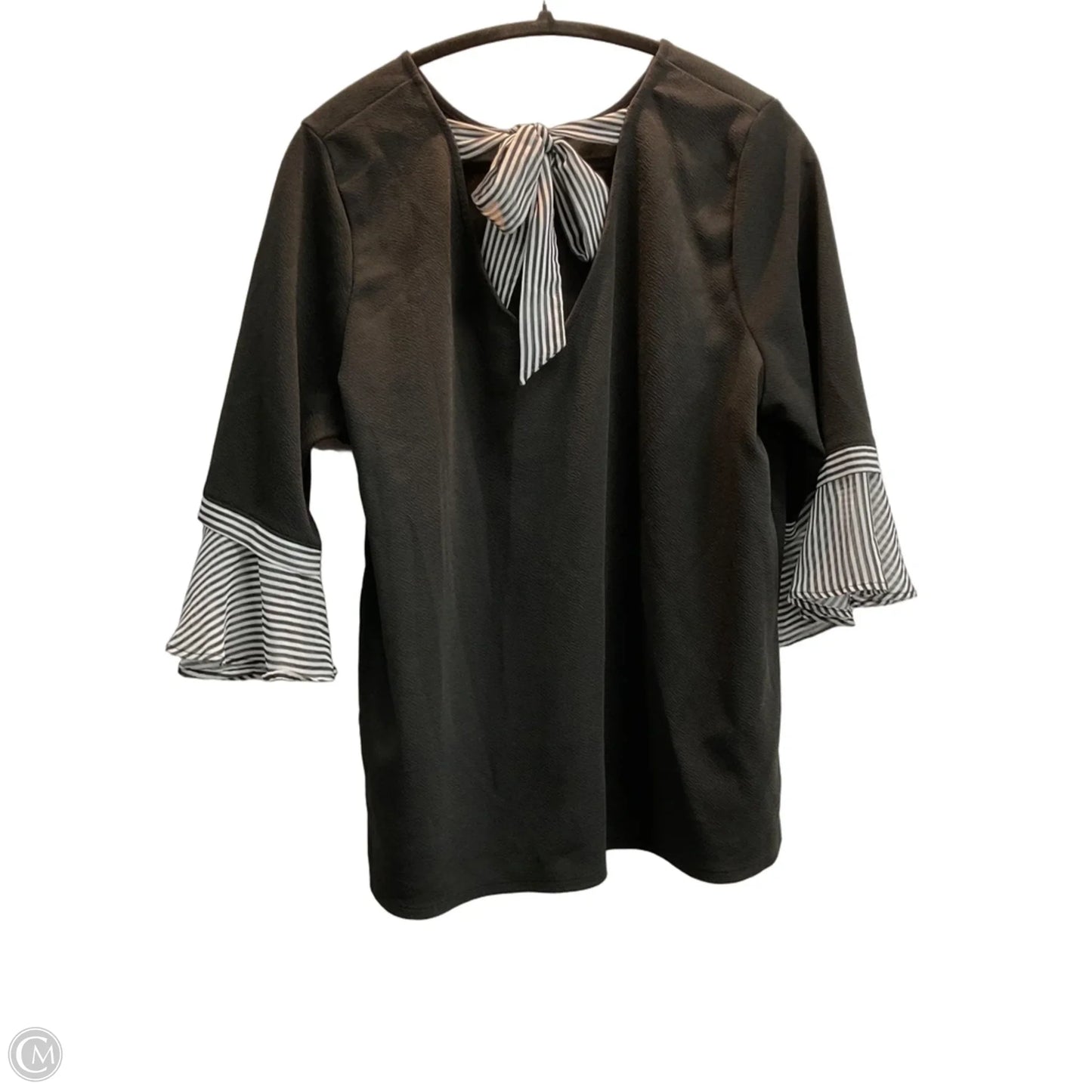 Top 3/4 Sleeve By Chicos In Black, Size: Xl