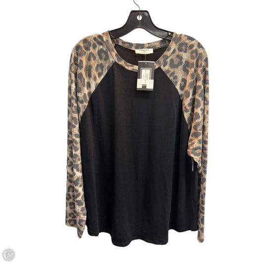 Top Long Sleeve By Zenana In Leopard Print, Size: 1x