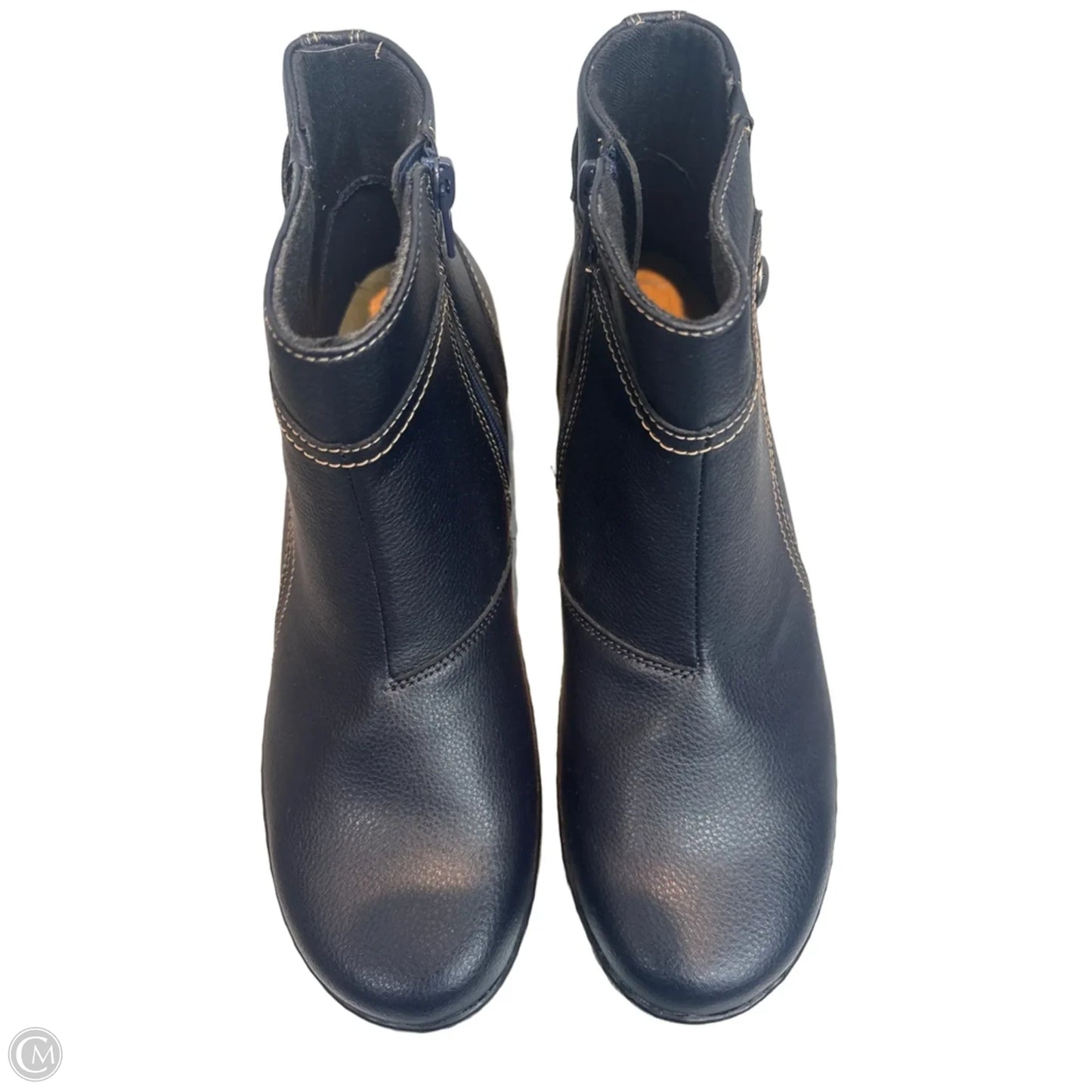 Boots Ankle Flats By Clarks In Navy, Size: 10