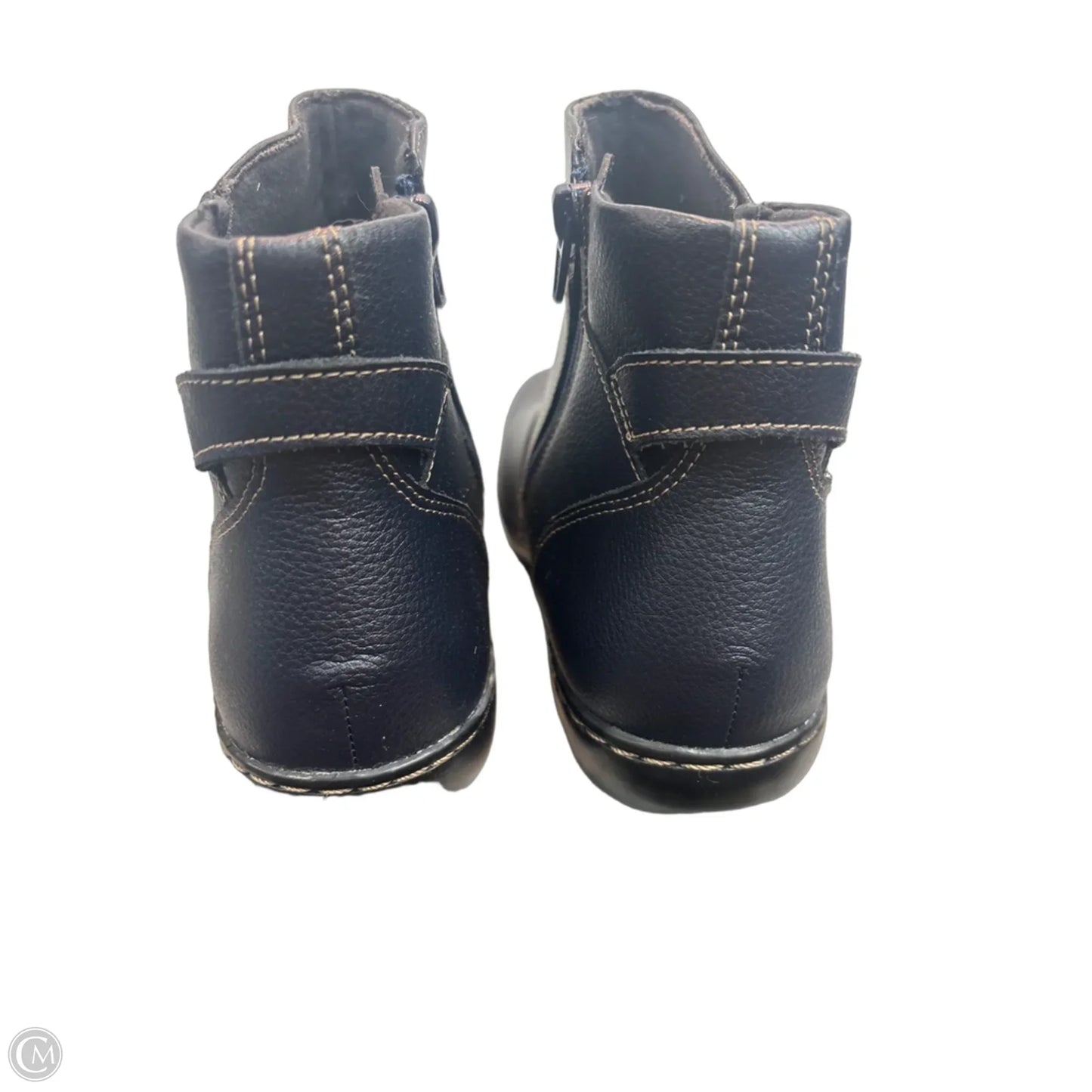 Boots Ankle Flats By Clarks In Navy, Size: 10