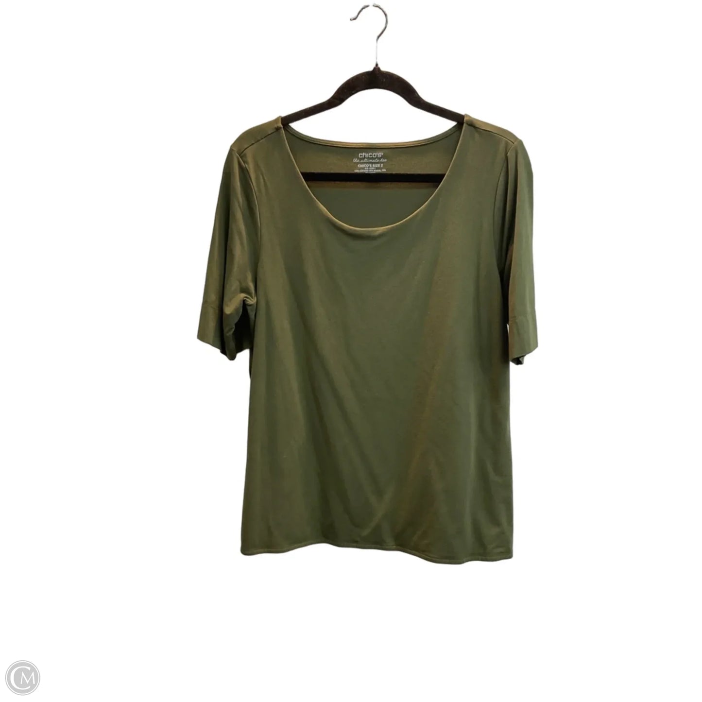 Top Short Sleeve By Chicos In Green, Size: L