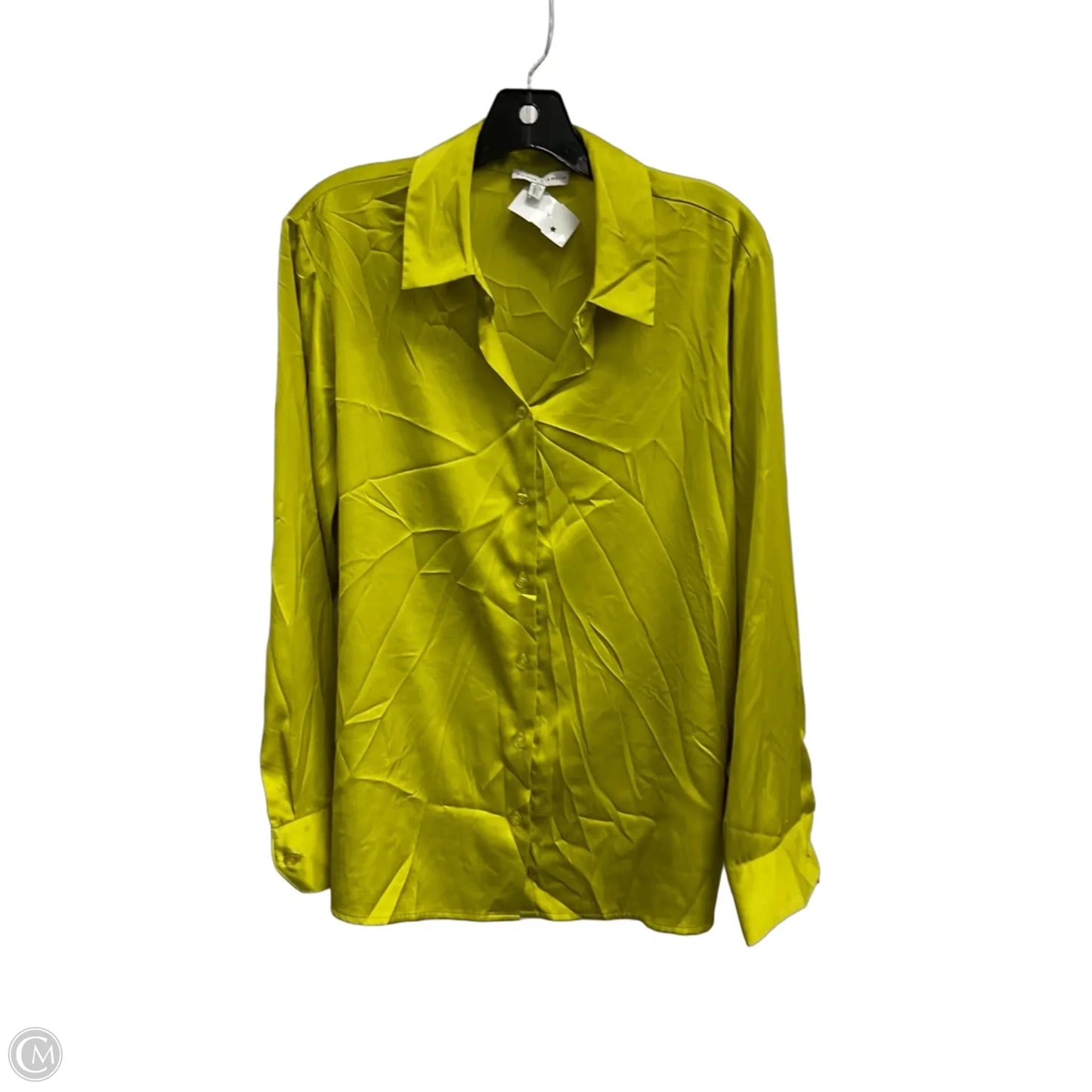 Blouse Long Sleeve By Maison Damelie In Chartreuse, Size: L