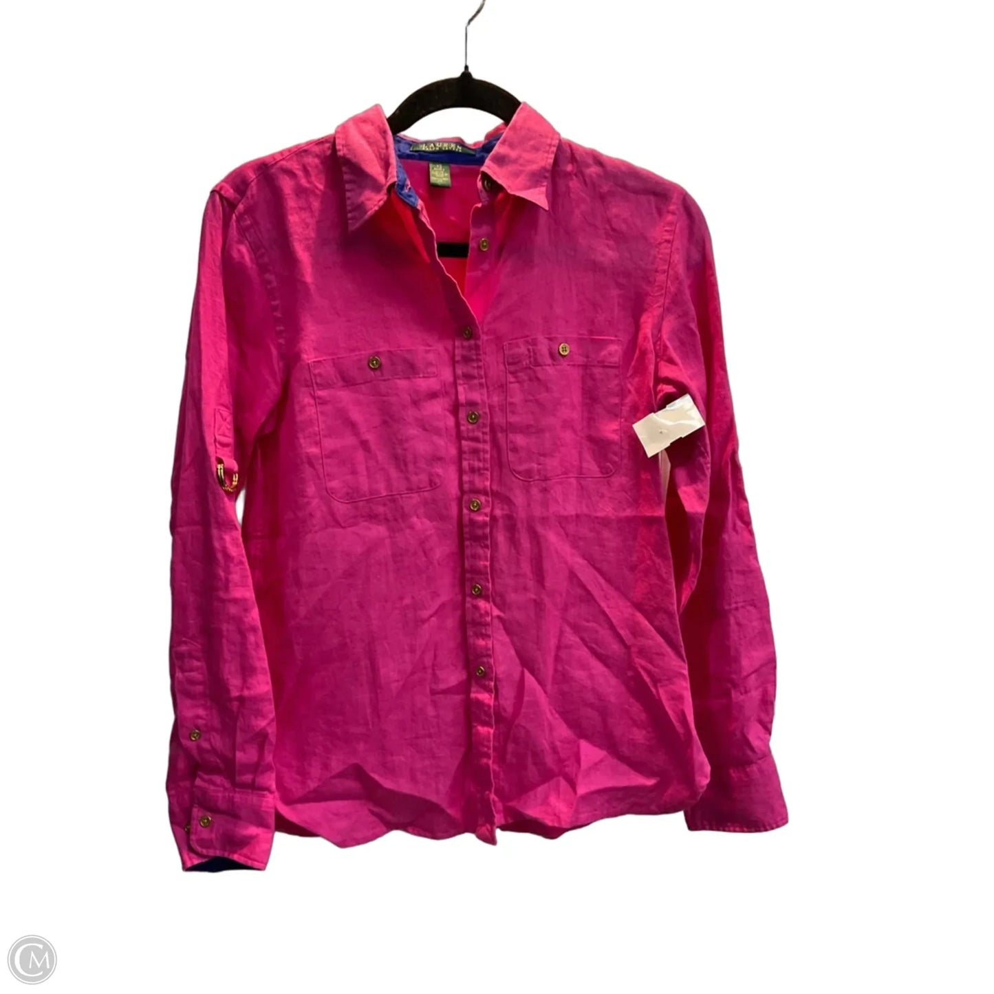 Blouse Long Sleeve By Lauren By Ralph Lauren In Pink, Size: Xs