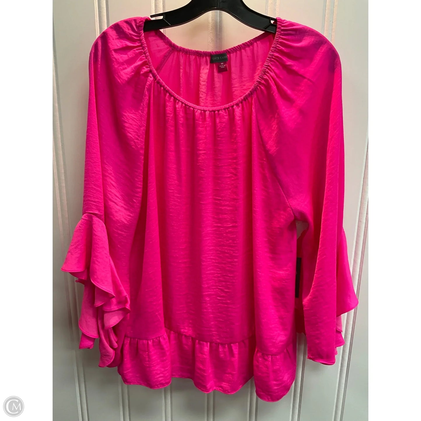 Blouse 3/4 Sleeve By Vince Camuto In Pink, Size: M