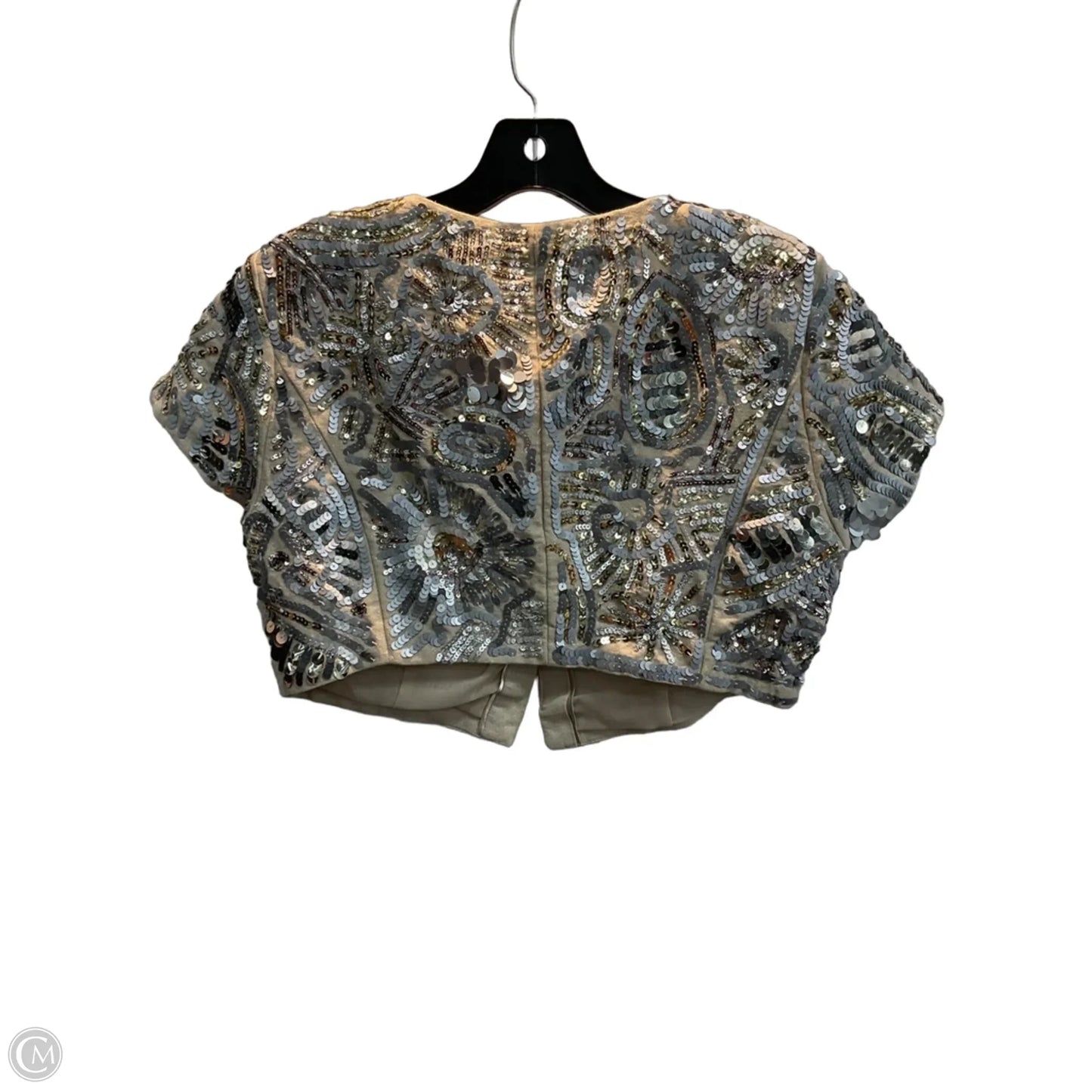 Top Short Sleeve By White House Black Market In Gold & Silver, Size: S