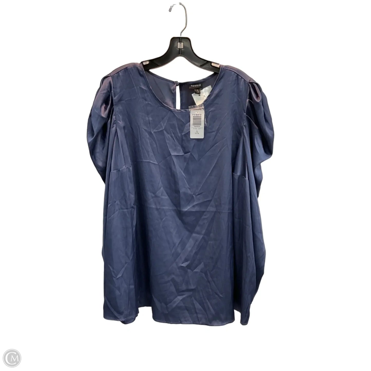 Blouse Long Sleeve By Torrid In Blue, Size: 1x