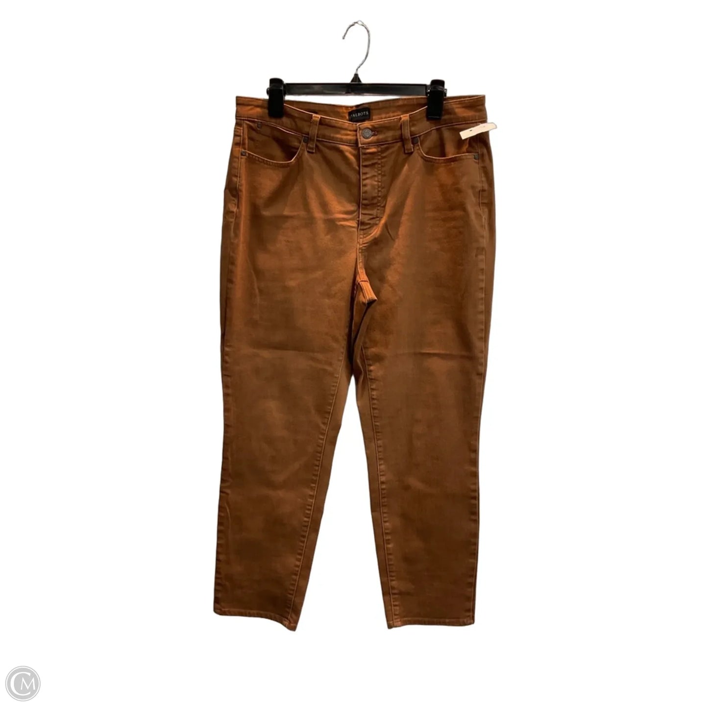 Jeans Straight By Talbots In Brown Denim, Size: 12