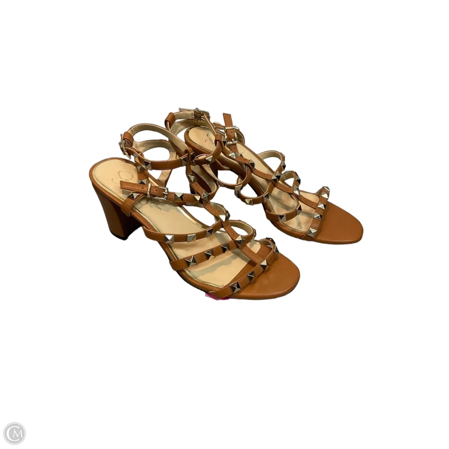 Sandals Heels Block By Jessica Simpson In Brown, Size: 9.5