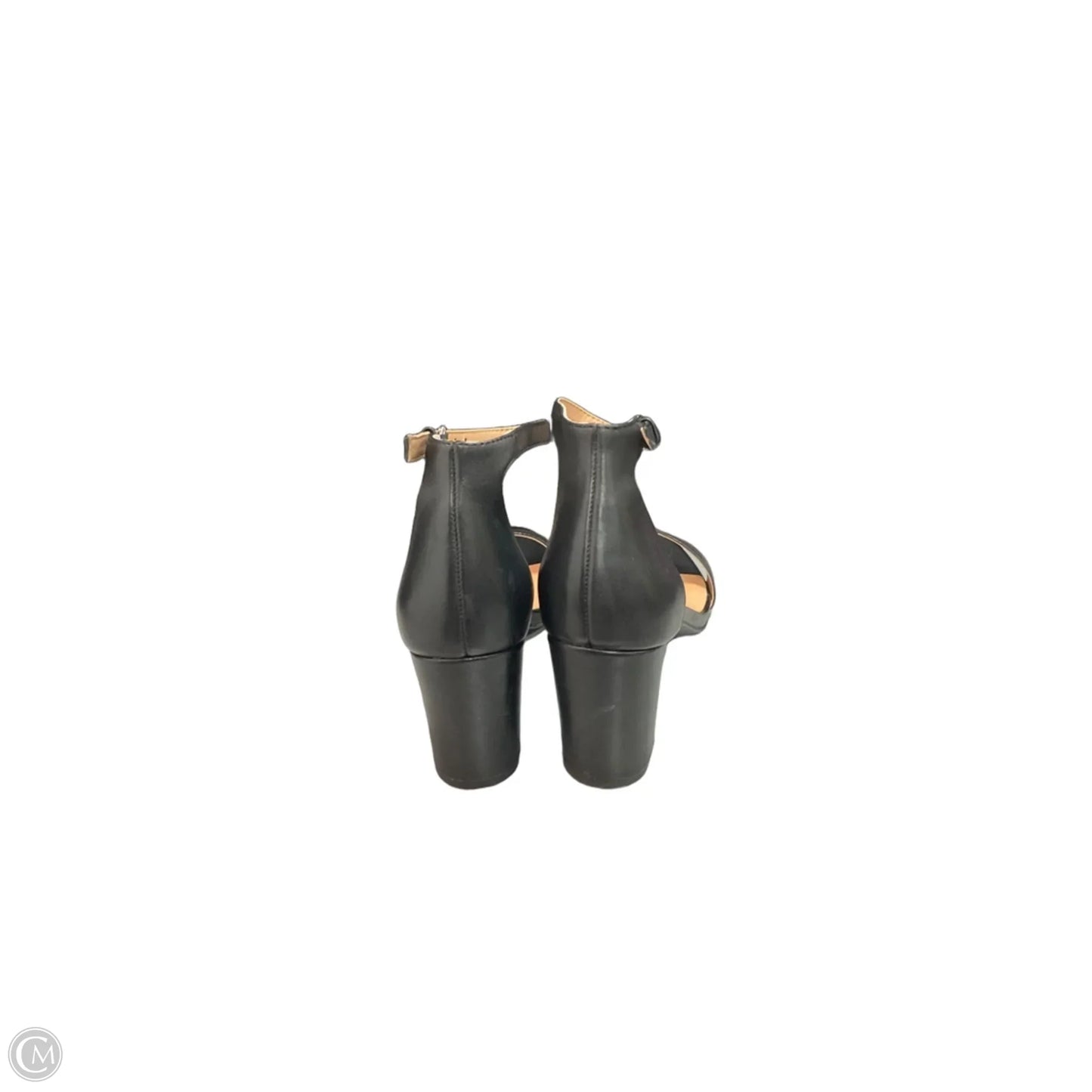 Sandals Heels Block By Audrey Brooke In Black, Size: 6.5