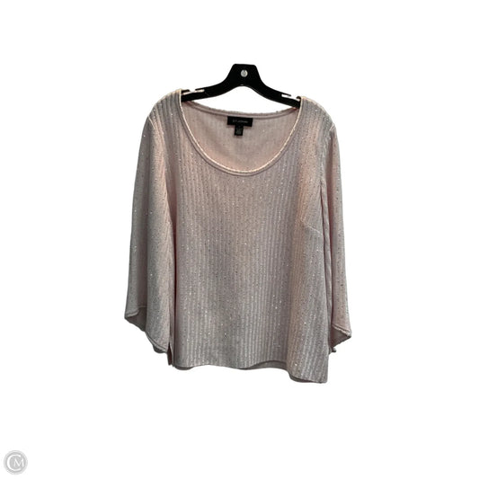 Top 3/4 Sleeve Luxury Designer By St John Collection In Pink, Size: L