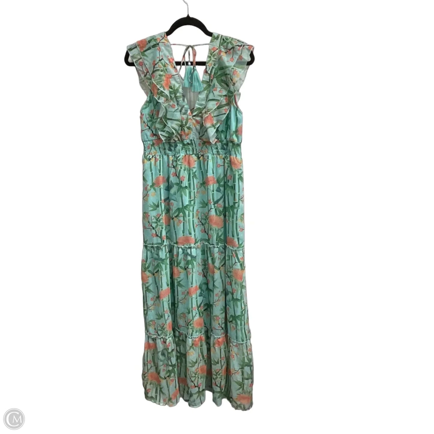 Dress Party Long By Clothes Mentor In Tropical Print, Size: M
