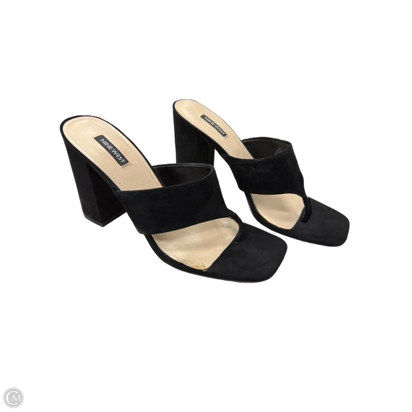 Sandals Heels Block By Nine West In Black, Size: 10
