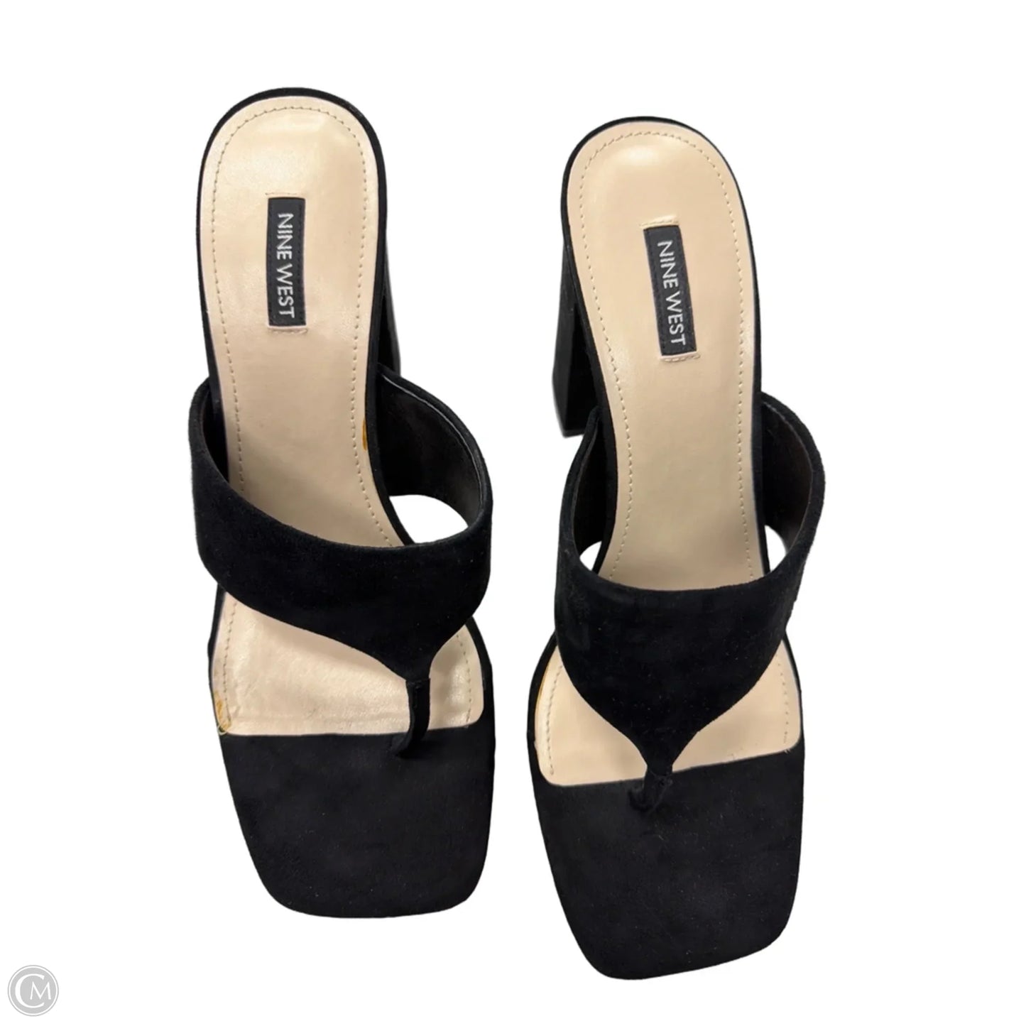 Sandals Heels Block By Nine West In Black, Size: 10