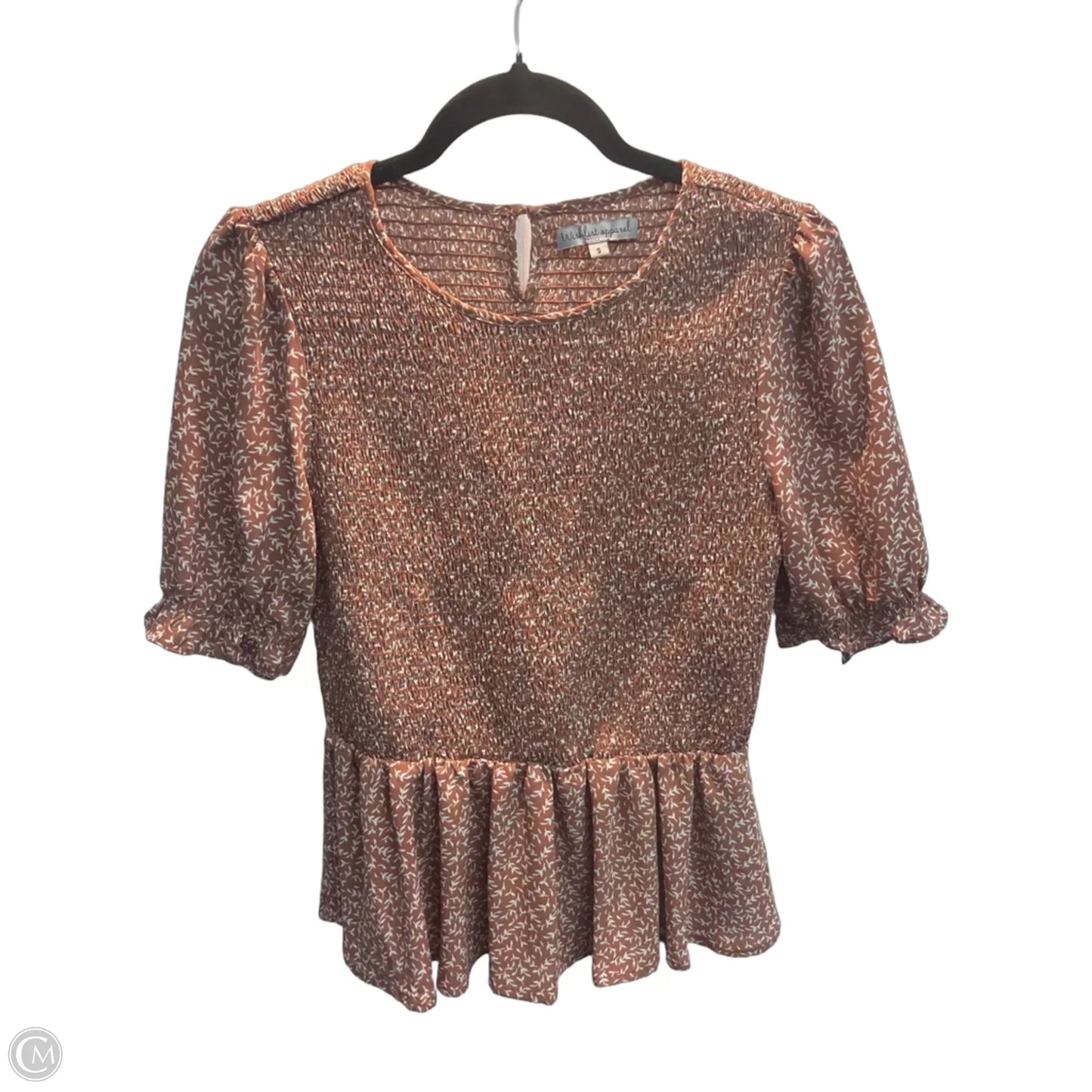 Top Short Sleeve By Wishlist In Brown, Size: S