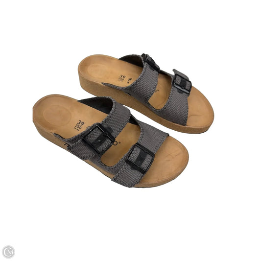 Sandals Heels Platform By Birkenstock In Grey, Size: 8