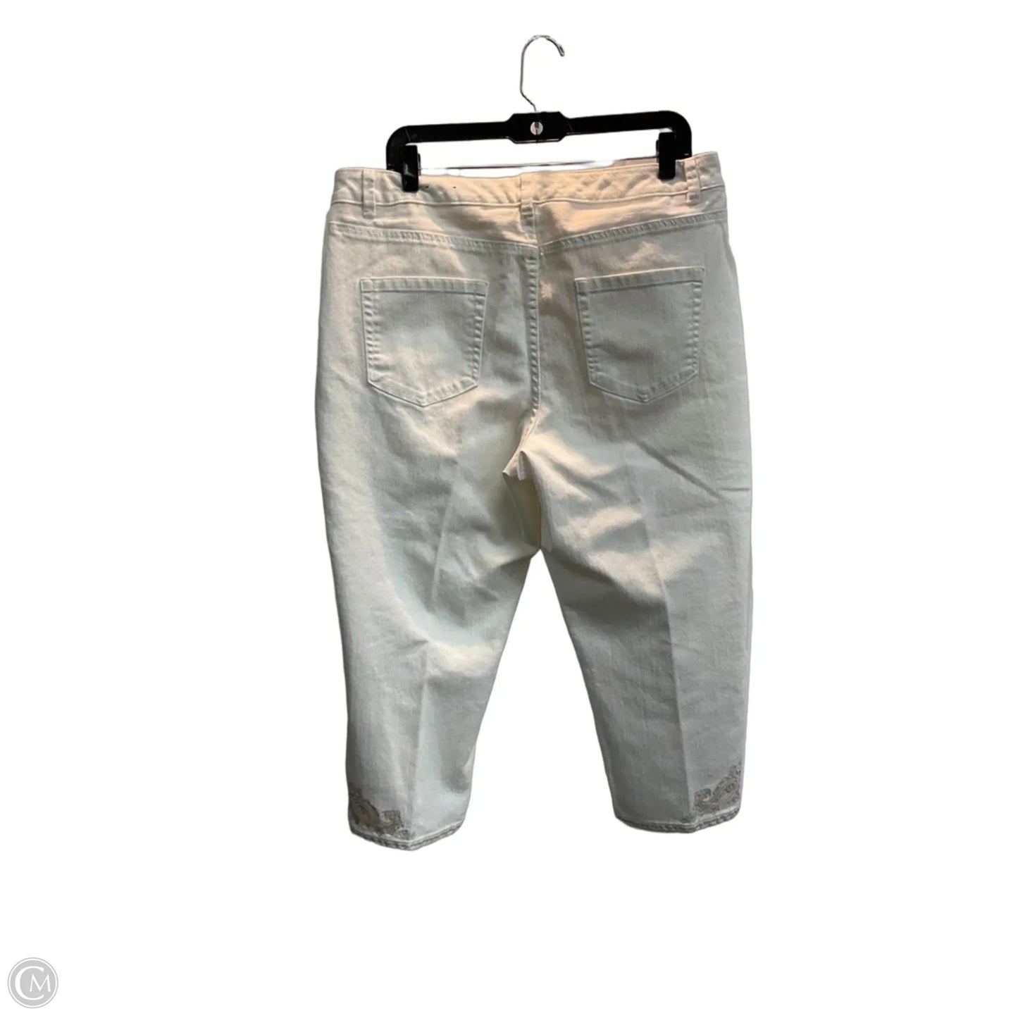 Jeans Cropped By Coldwater Creek In White Denim, Size: 16