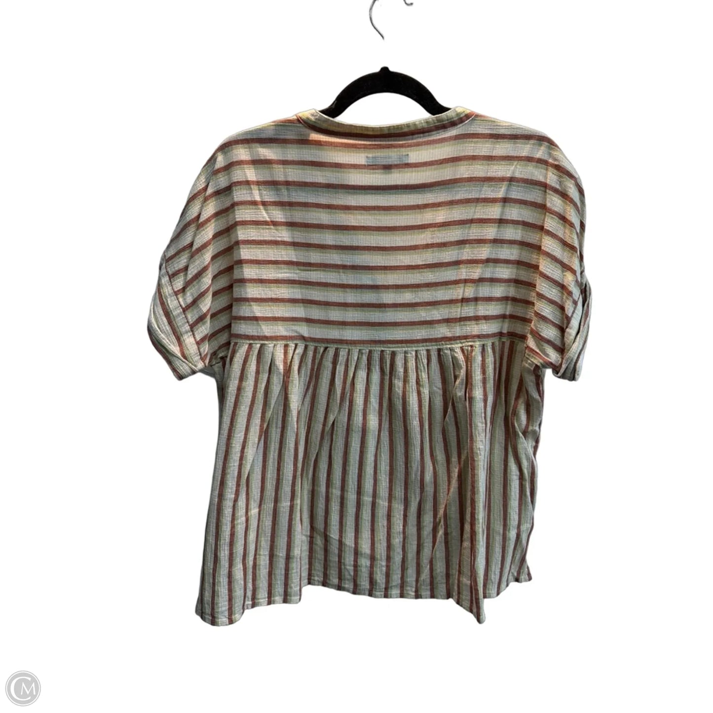 Top Short Sleeve By Madewell In Striped Pattern, Size: M