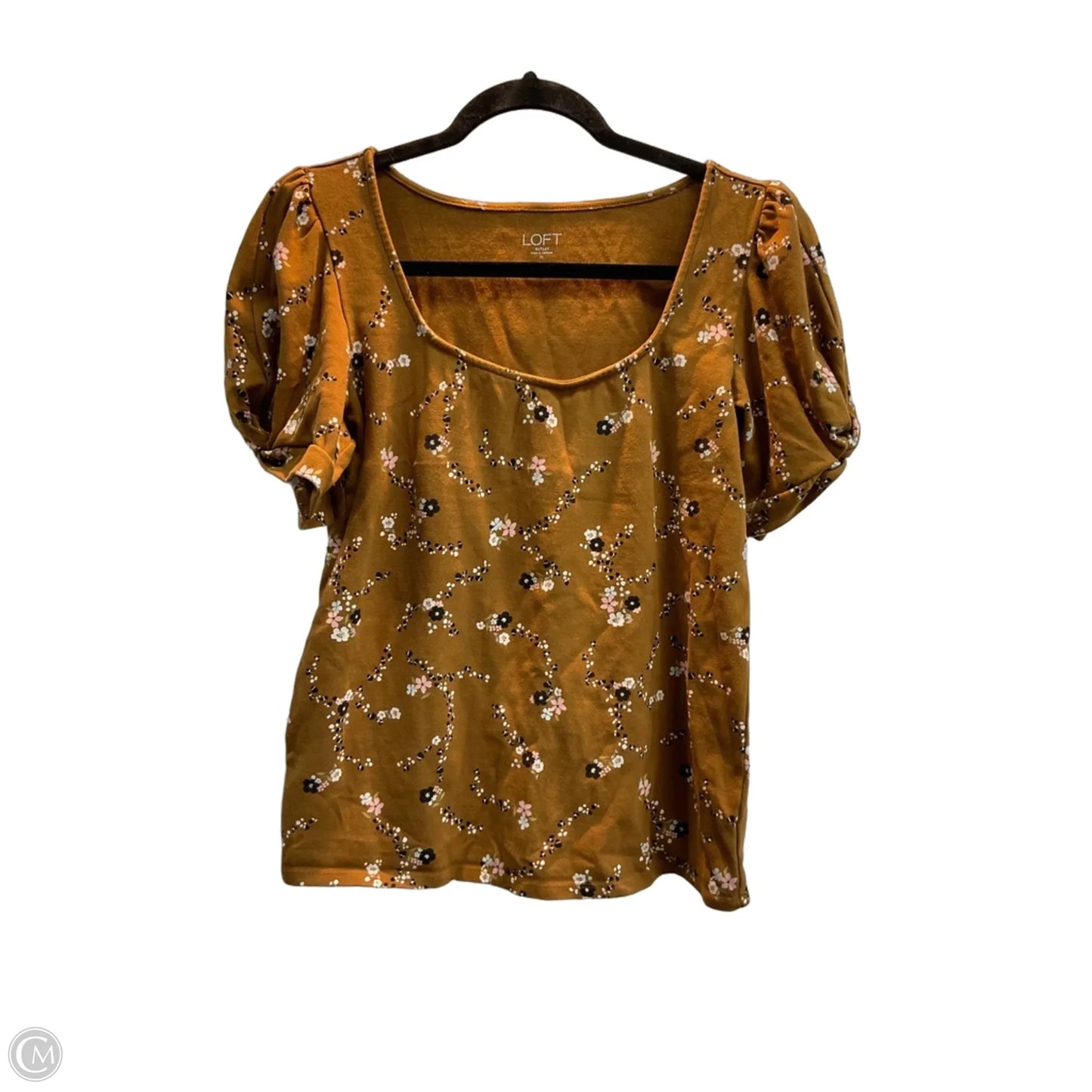 Top Short Sleeve By Loft In Floral Print, Size: M