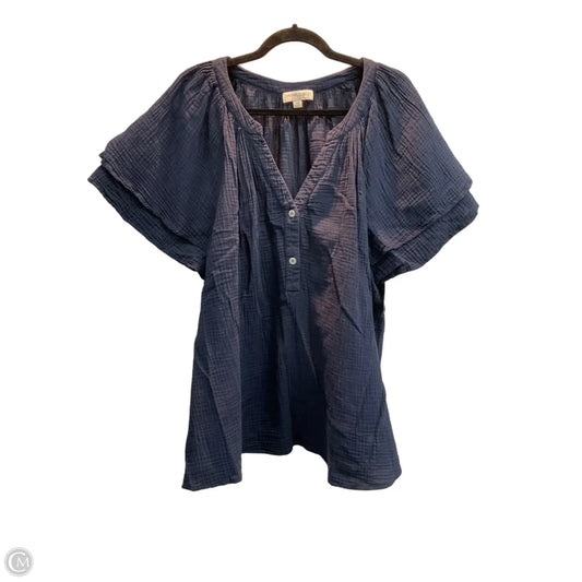Top Short Sleeve By Cynthia Rowley In Navy, Size: 1x