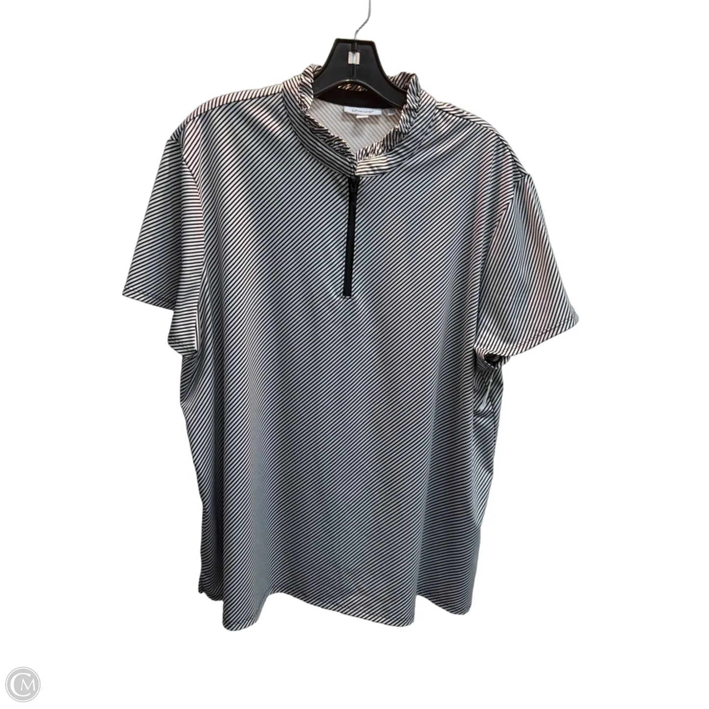 Top Short Sleeve By Chicos In Striped Pattern, Size: 2x