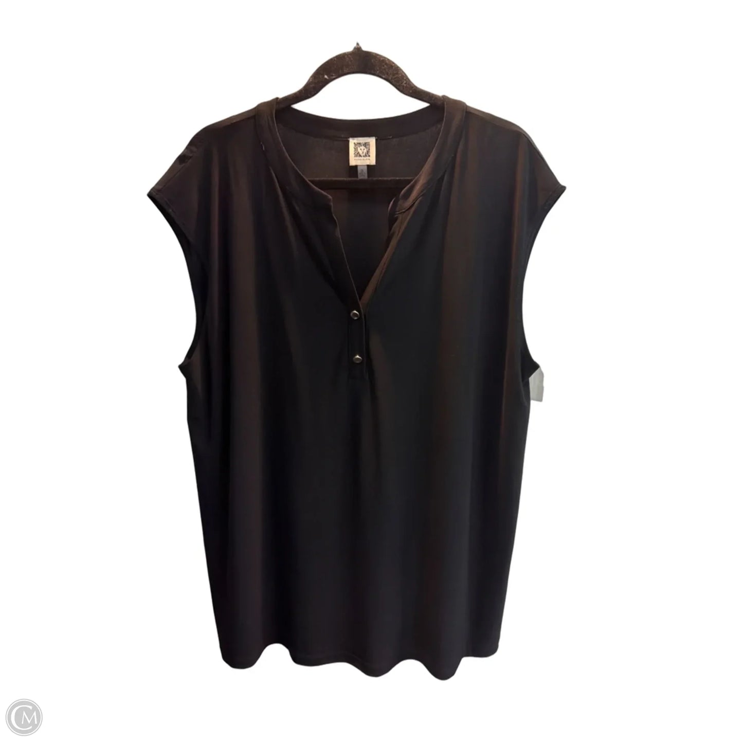 Top Sleeveless By Anne Klein In Black, Size: 2x