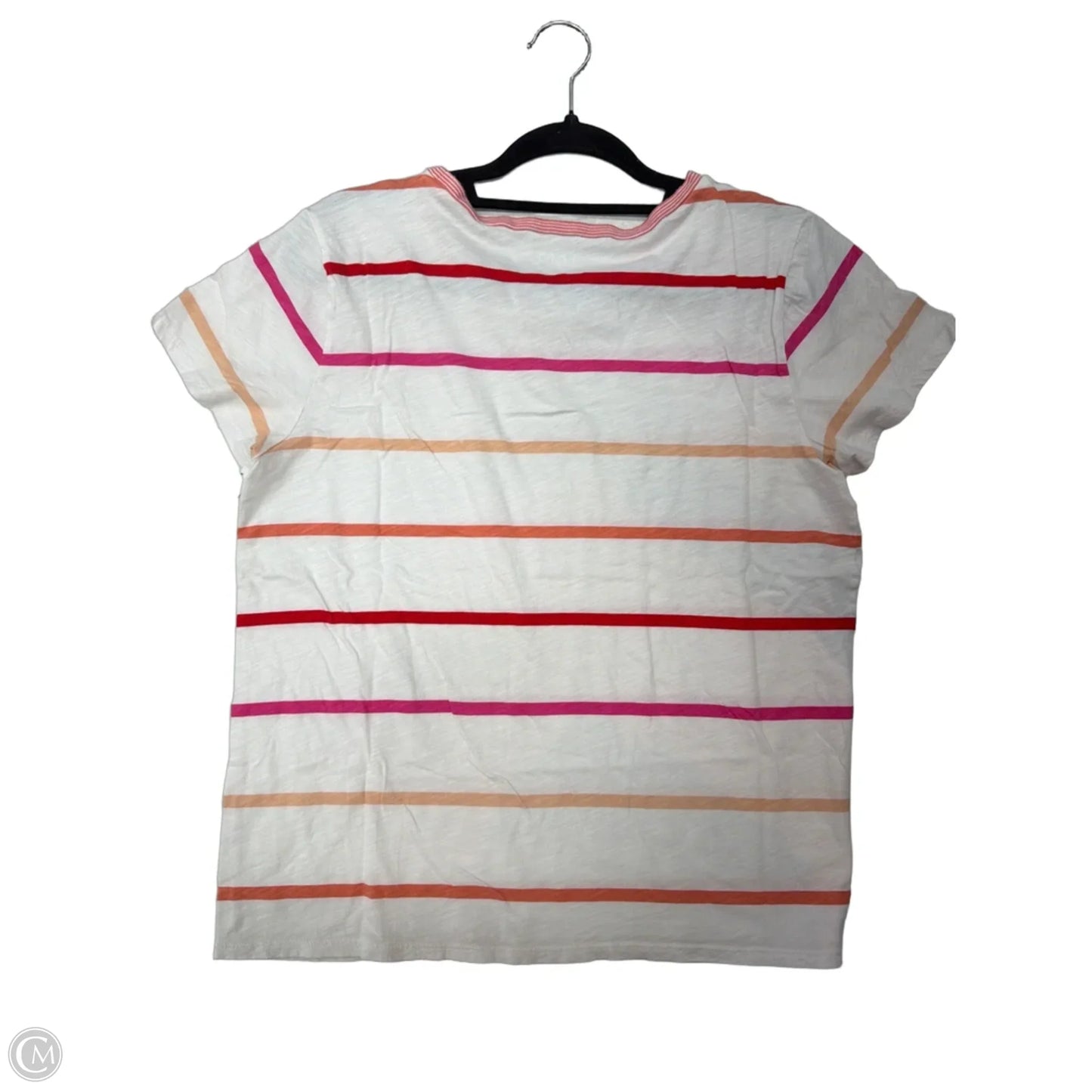 Top Short Sleeve Basic By Loft In Striped Pattern, Size: Osfm